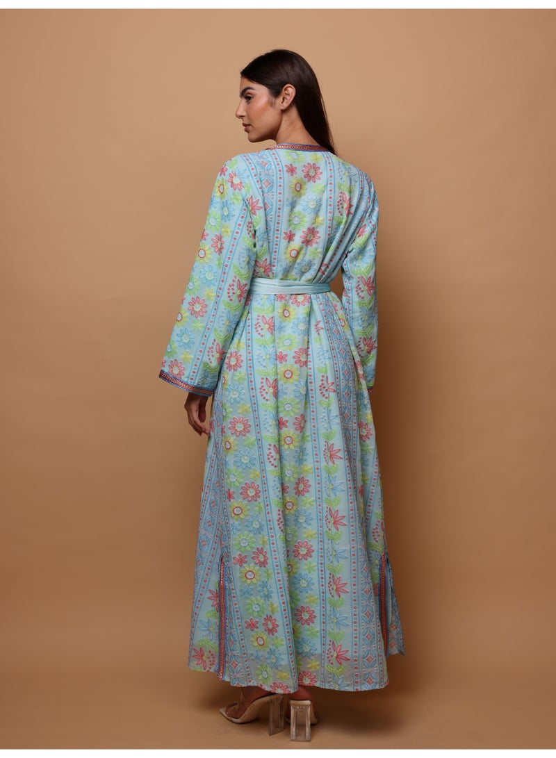 Ikkxa Karam Jalabiya IK1076 Blue - Image 4